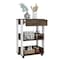 Tuhome Verona Kitchen Cart, Three Shelves, Four Casters, White/Dark Walnut MBC6768 - alternate 1